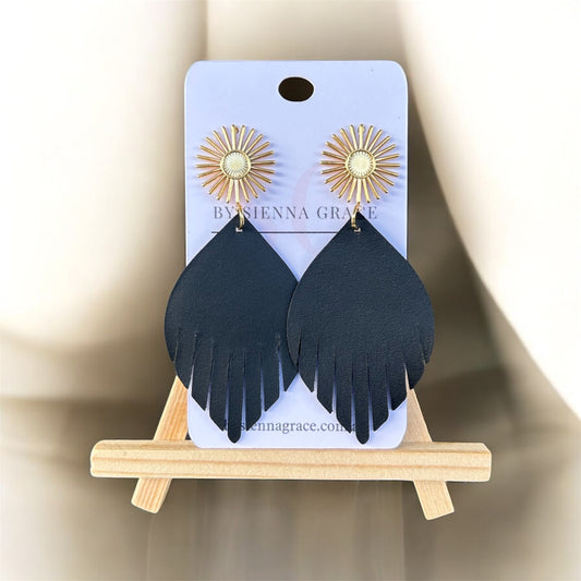 Sunburst Fringe Drop Earrings