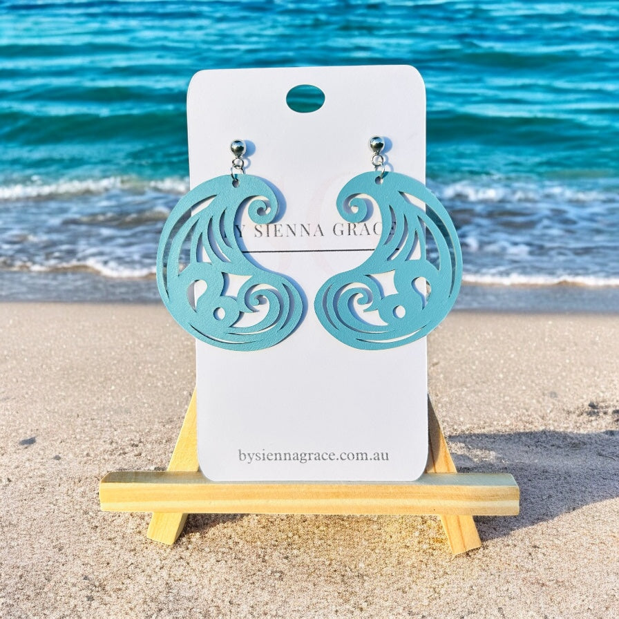 Ornate Ocean Wave Earrings - Sienna Sews