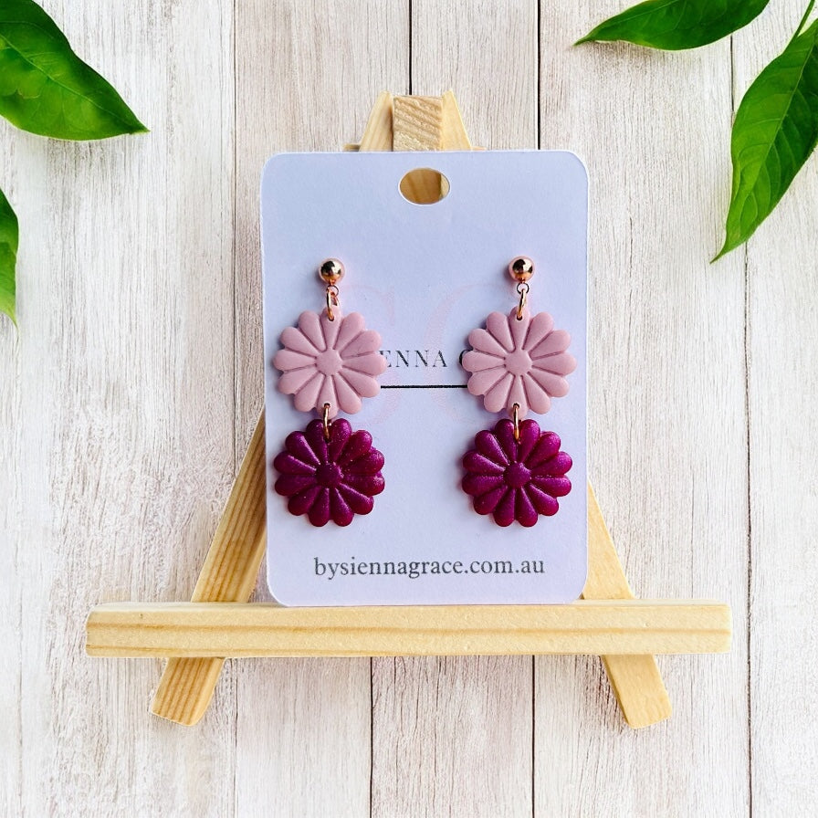 Double Flower Earrings - Sienna Sews