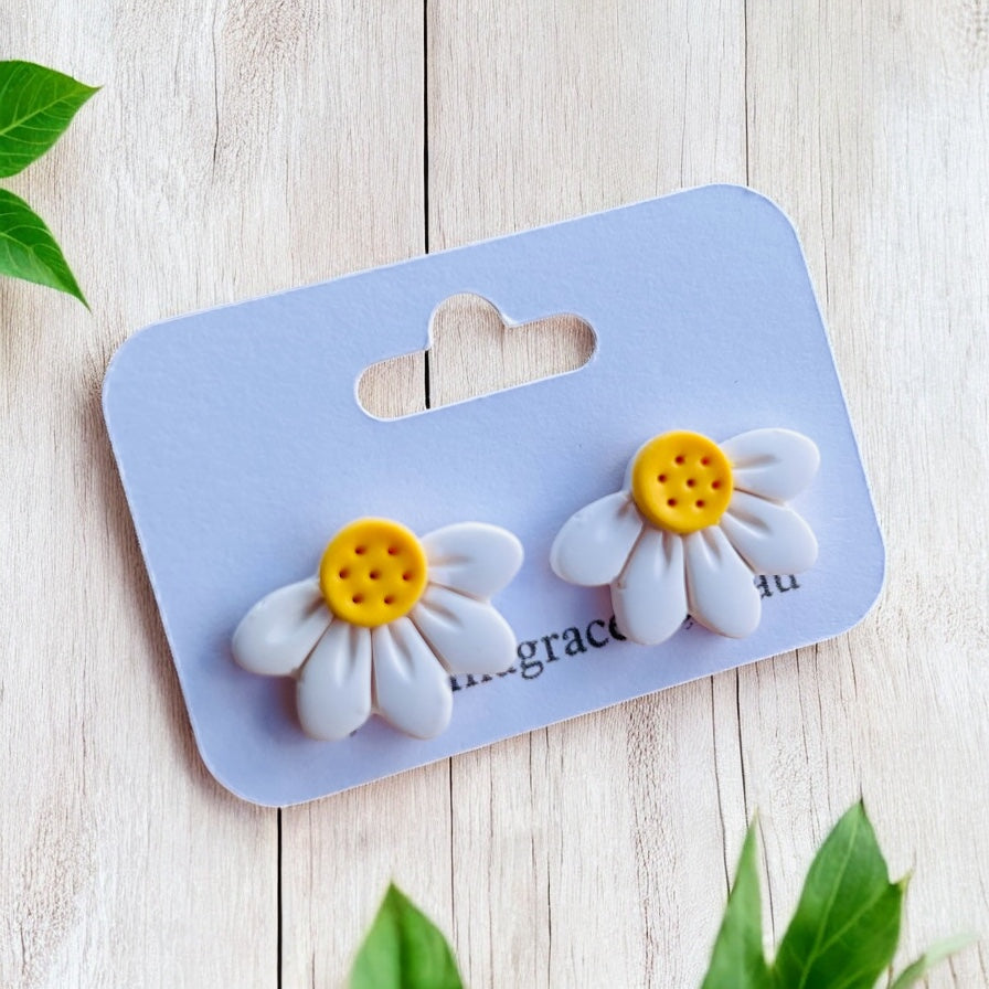 Half Daisy Stud Earrings - Sienna Sews