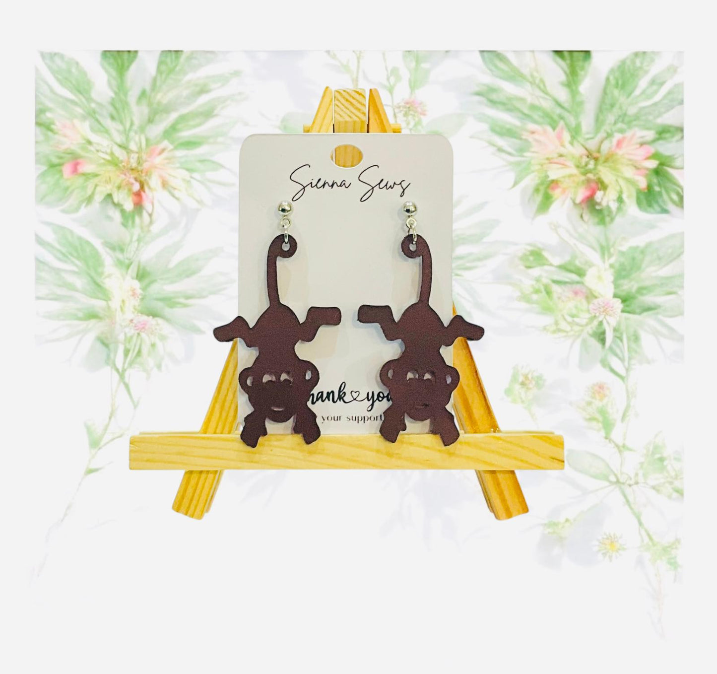 Monkey Earrings - Sienna Sews