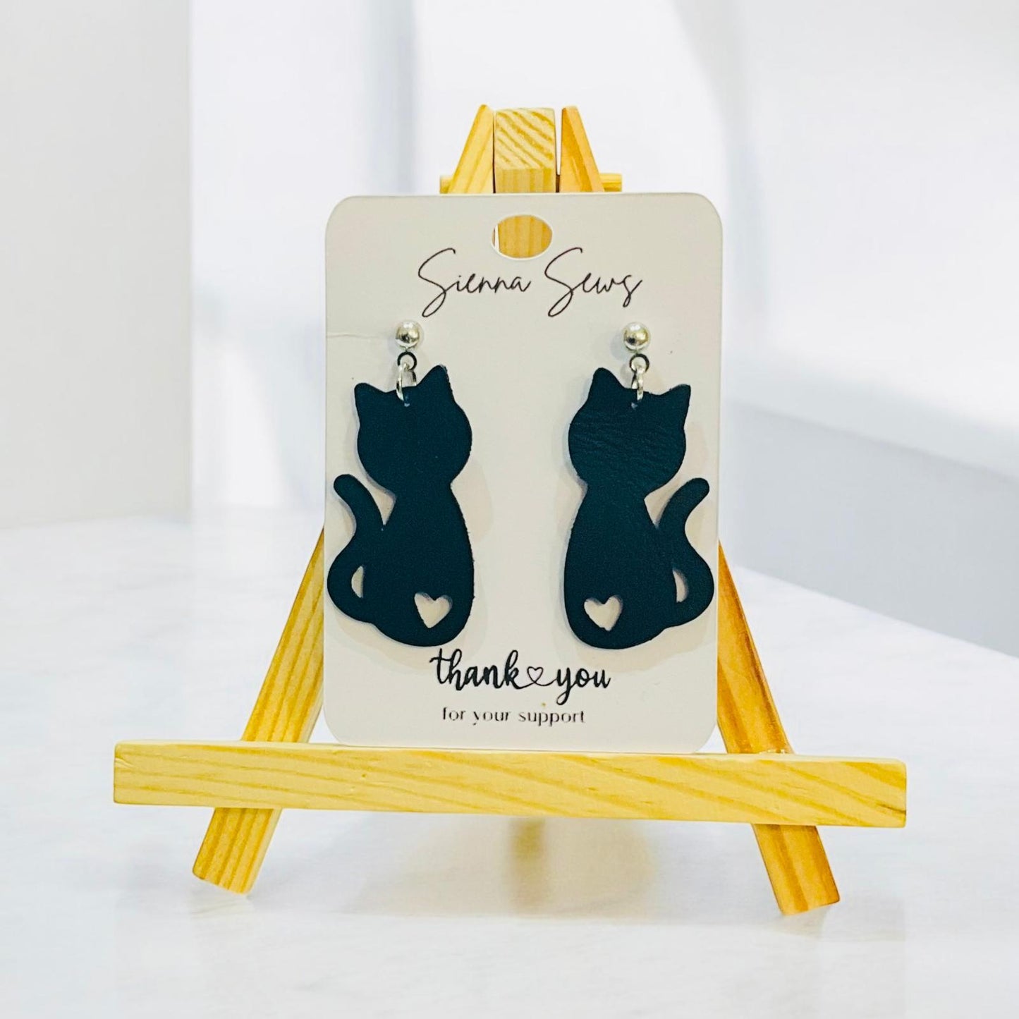 Black Cat Earrings - Sienna Sews