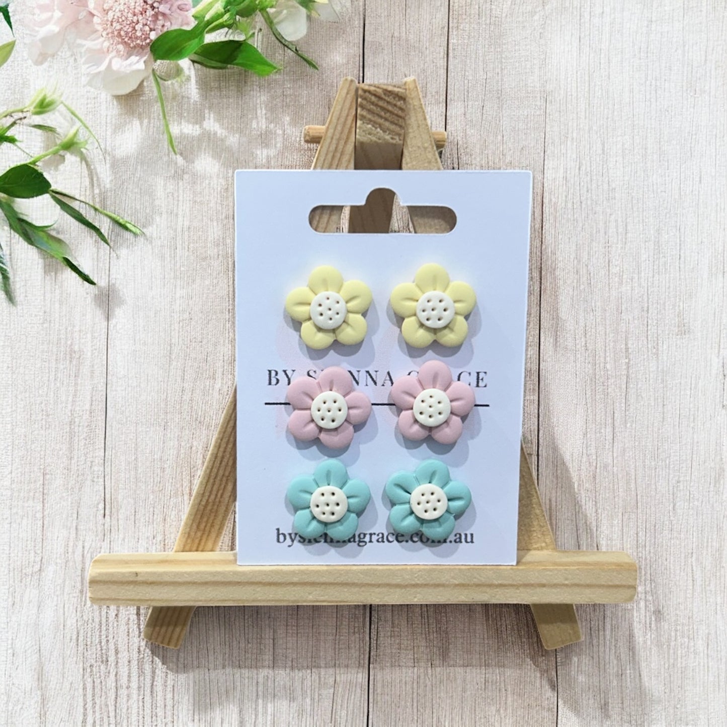 Pastel Flower Stud Pack - Sienna Sews