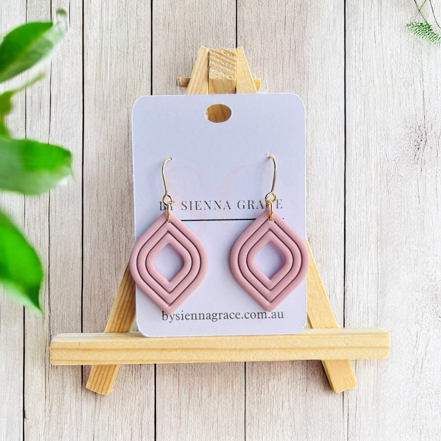 Geo Oval Earrings - Sienna Sews