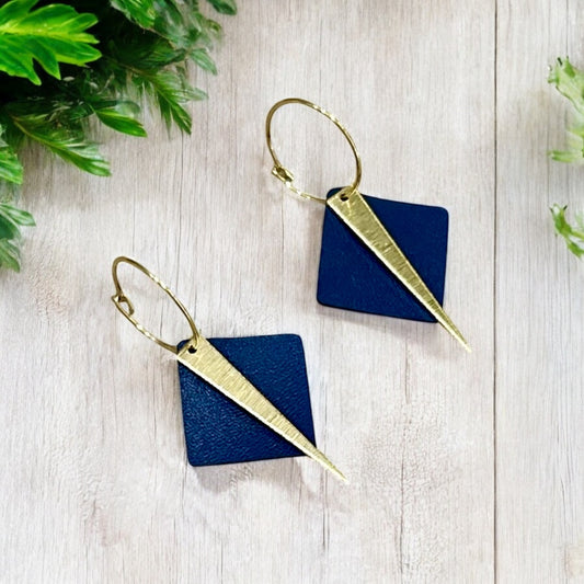 Navy Diamond Hoops - Sienna Sews