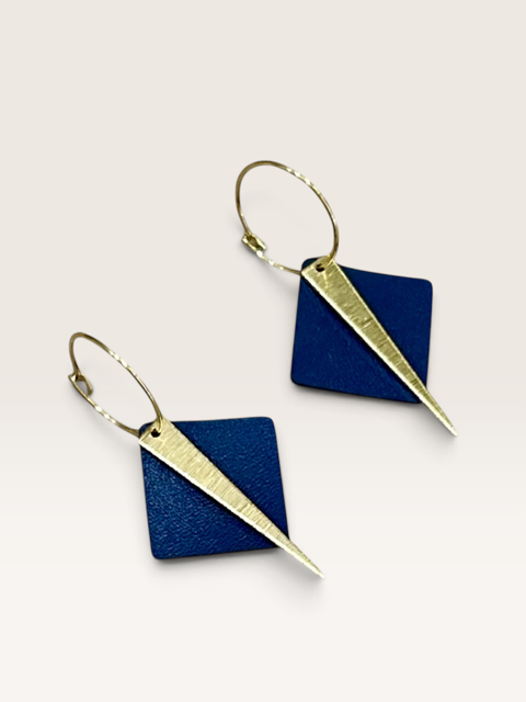 Navy Diamond Hoops - Sienna Sews