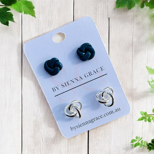 Knot Stud Earring Duo - Sienna Sews