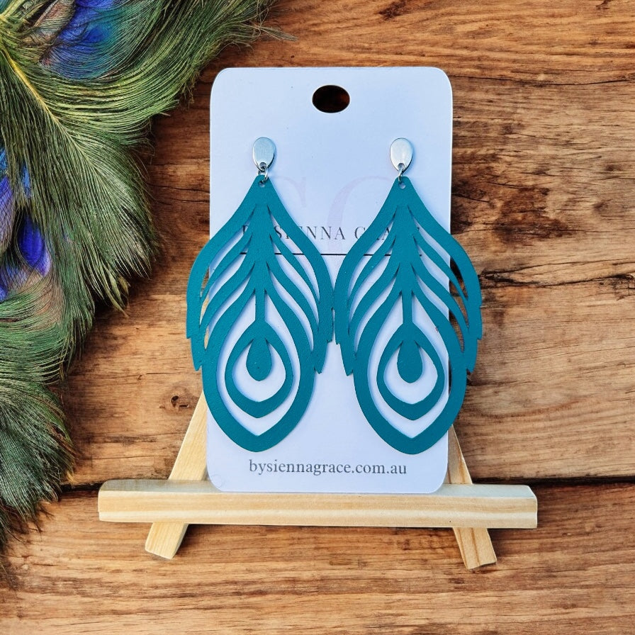 Peacock Feather Earrings - Sienna Sews
