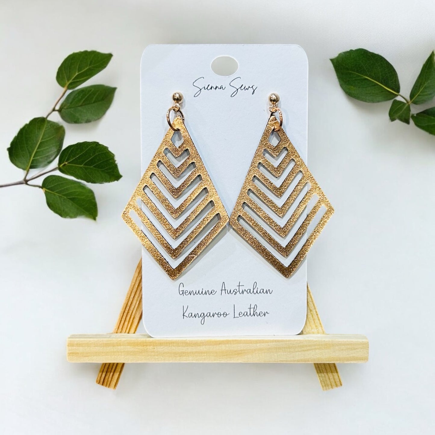 Metallic diamond earrings - Sienna Sews