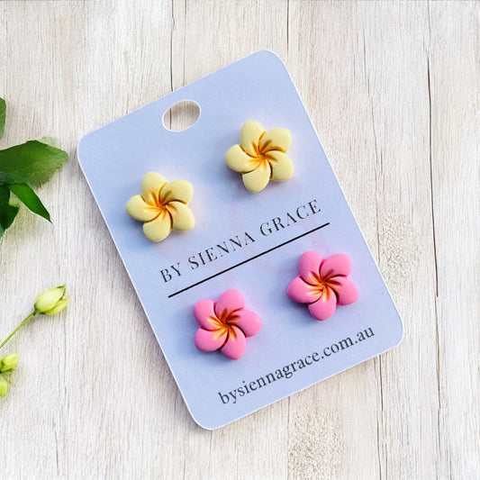 Frangipani Clay Stud Packs - Sienna Sews