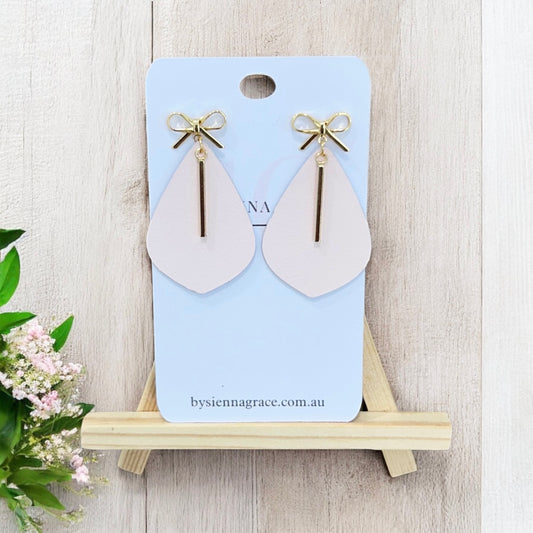 Pastel Bow Tear Drop Earrings - Sienna Sews