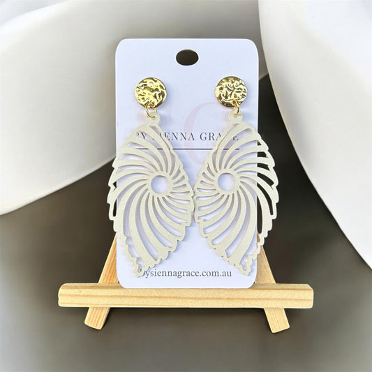 Spiral Shell Drop Earrings