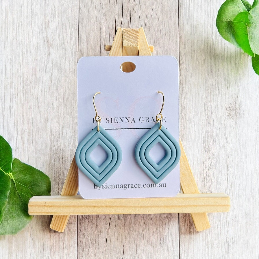 Geo Oval Earrings - Sienna Sews