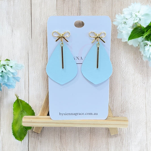 Pastel Bow Tear Drop Earrings - Sienna Sews
