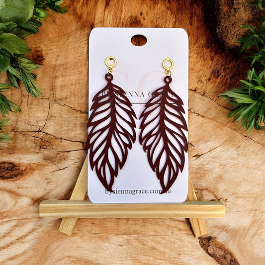 Burgundy Detailed Feather - Sienna Sews