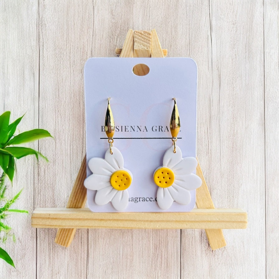 Half Daisy Dangle Earrings (Vertical) - Sienna Sews