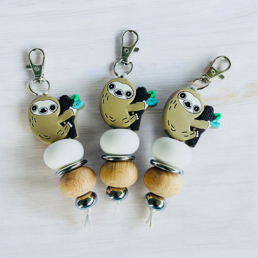 Porte-clés en silicone paresseux