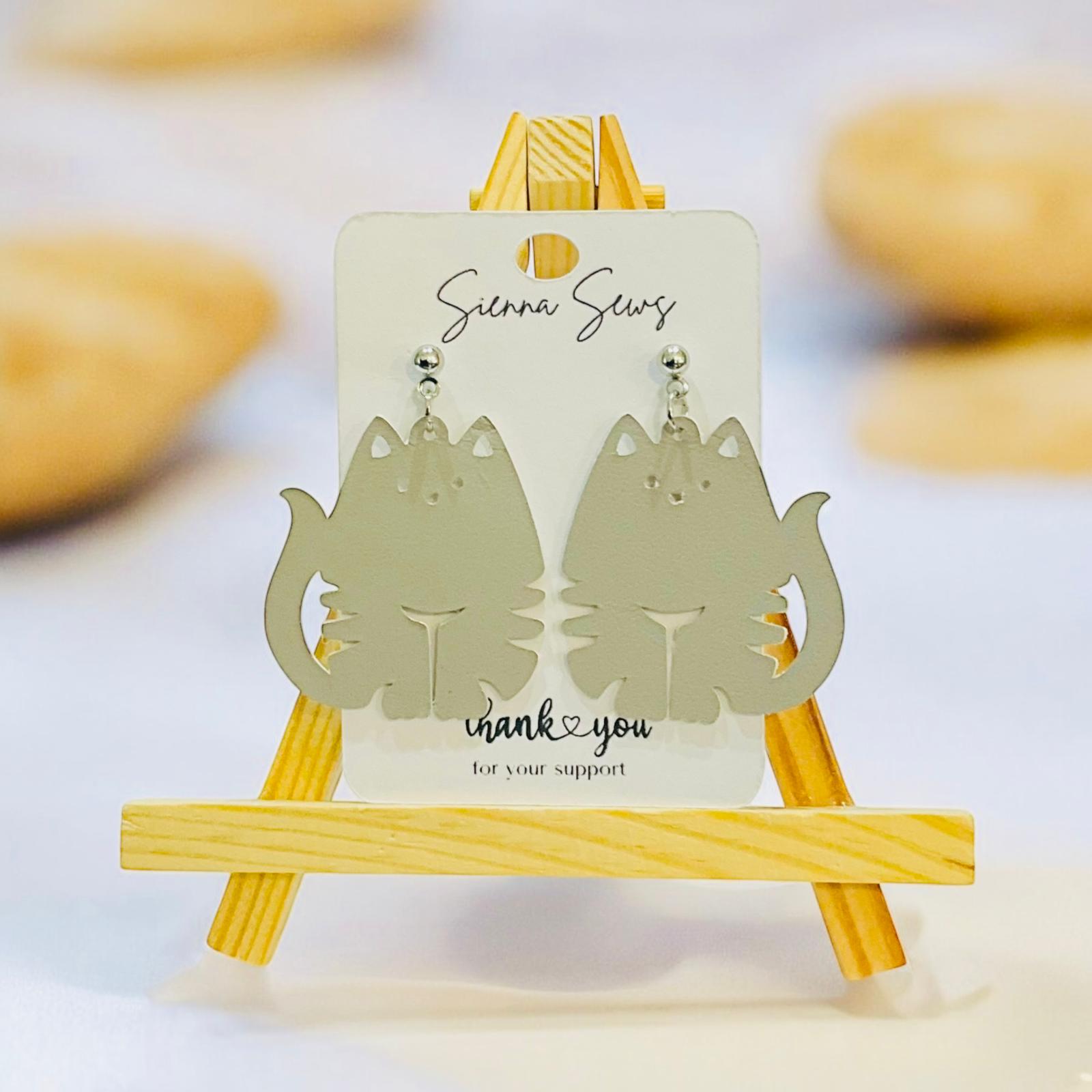 Pusheen Cat Earrings - Sienna Sews