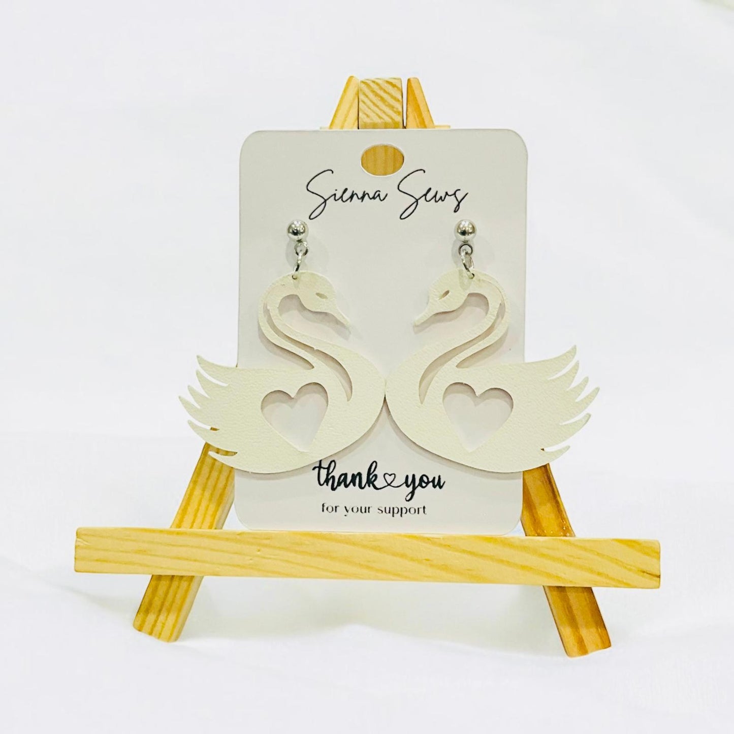 Elegant Swan Earrings - Sienna Sews
