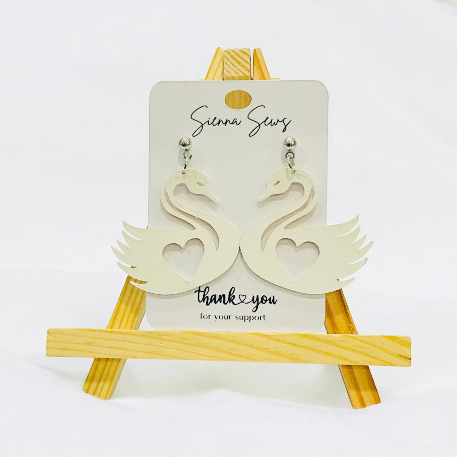 Elegant Swan Earrings - Sienna Sews