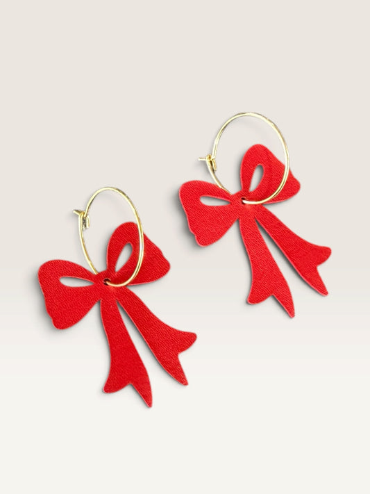 Christmas Bow Hoops