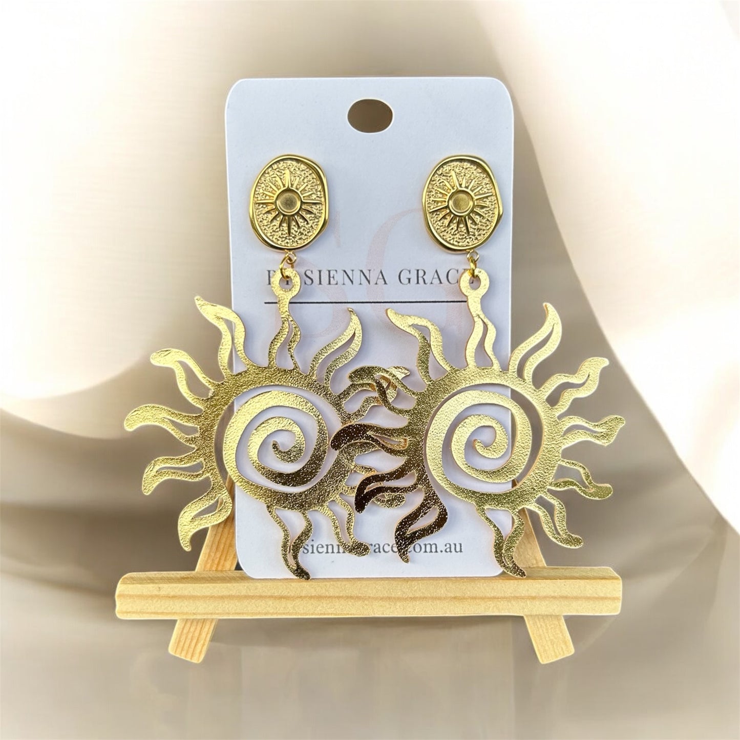 Large Spiral Sun Earrings