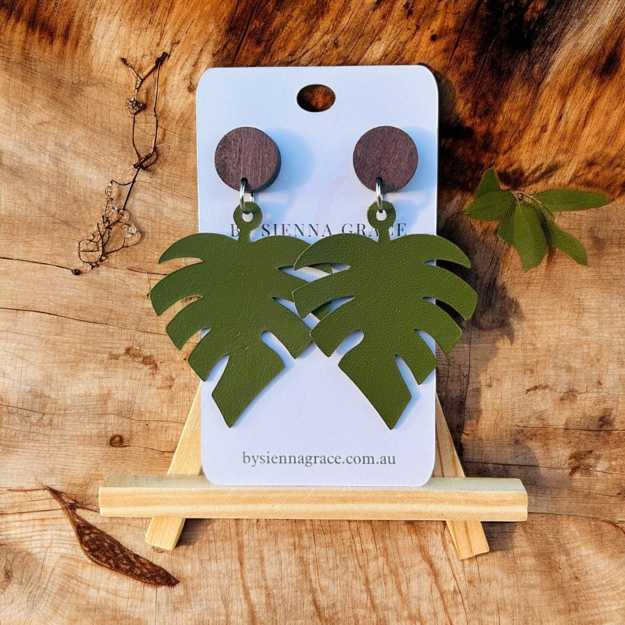 Monstera Leaf Earrings