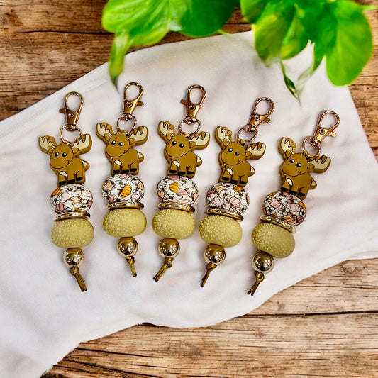 Cute Moose Silcone Keychain
