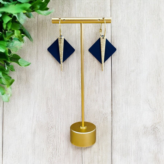 Navy Diamond Hoops - Sienna Sews