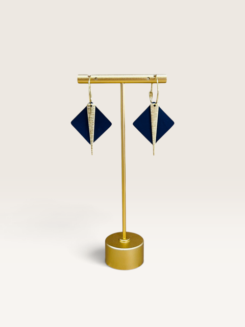 Navy Diamond Hoops - Sienna Sews
