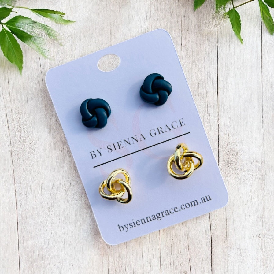 Knot Stud Earring Duo - Sienna Sews