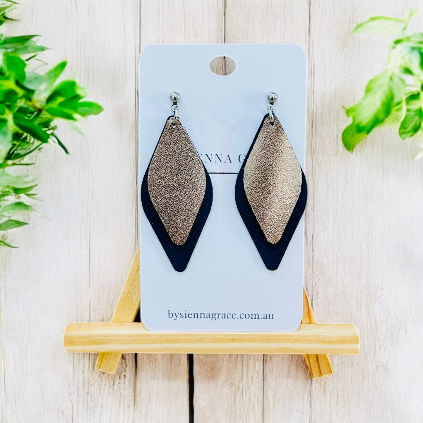 Navy and Champagne Gold Layered Diamond - Sienna Sews