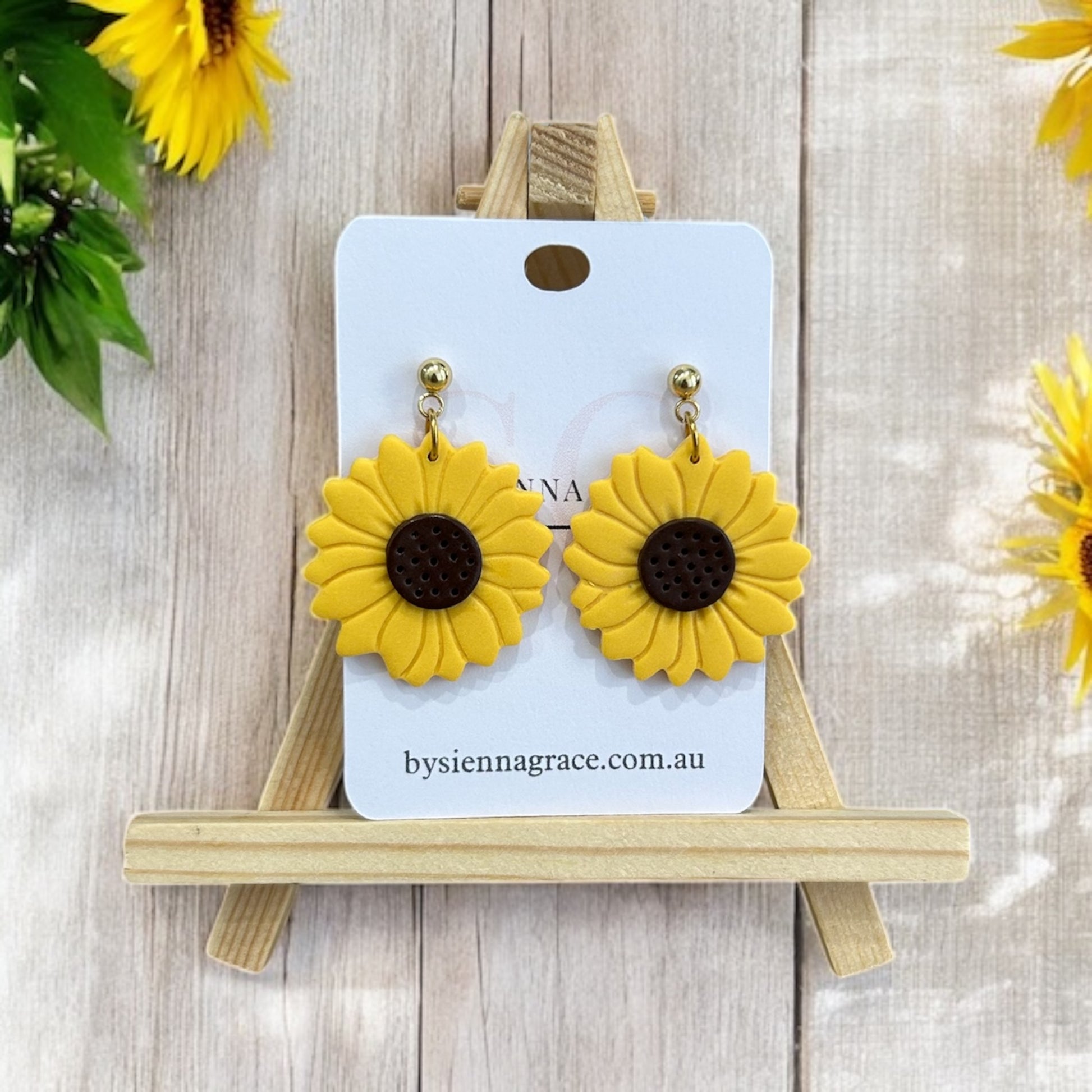 Classic Sunflower Dangle Earrings - Sienna Sews