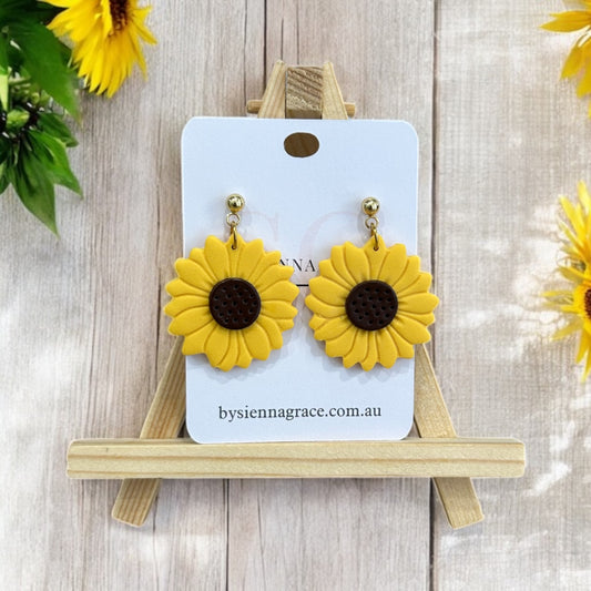 Classic Sunflower Dangle Earrings - Sienna Sews