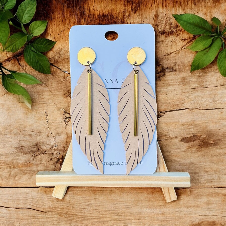 Feather Drop Earrings - Sienna Sews