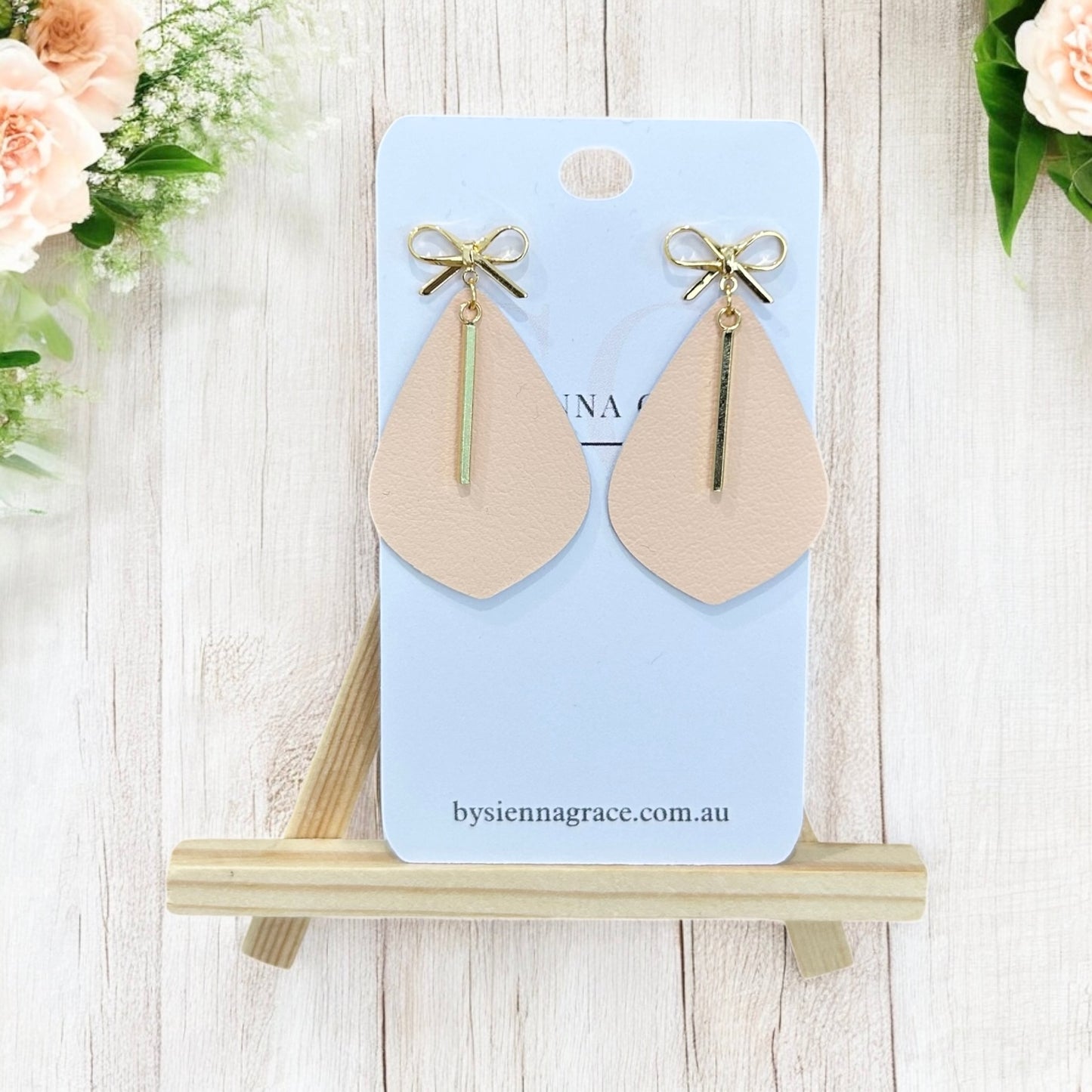 Pastel Bow Tear Drop Earrings - Sienna Sews