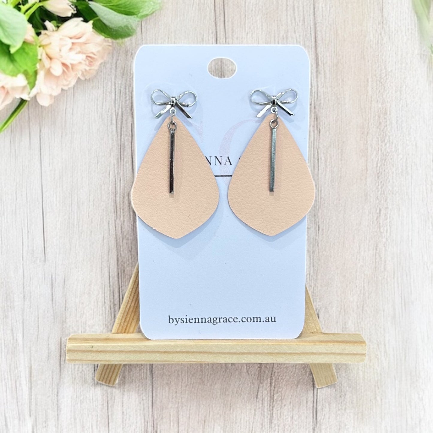 Pastel Bow Tear Drop Earrings - Sienna Sews