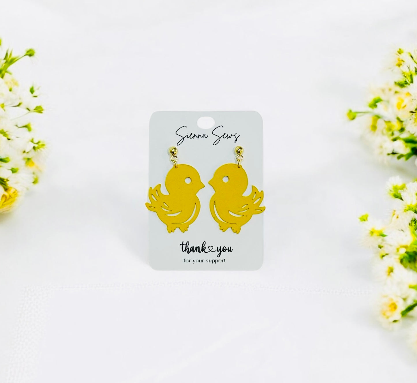 Yellow Chick Earrings - Sienna Sews