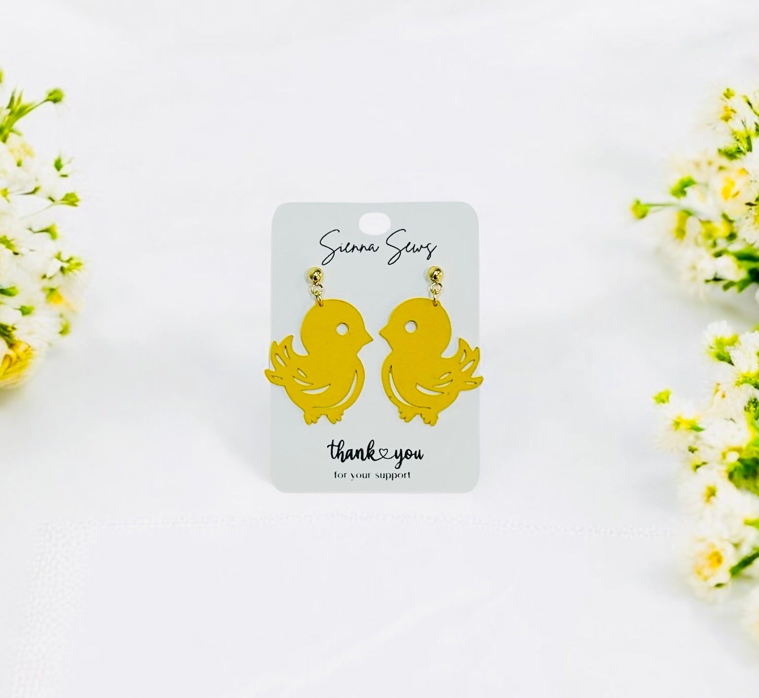 Yellow Chick Earrings - Sienna Sews