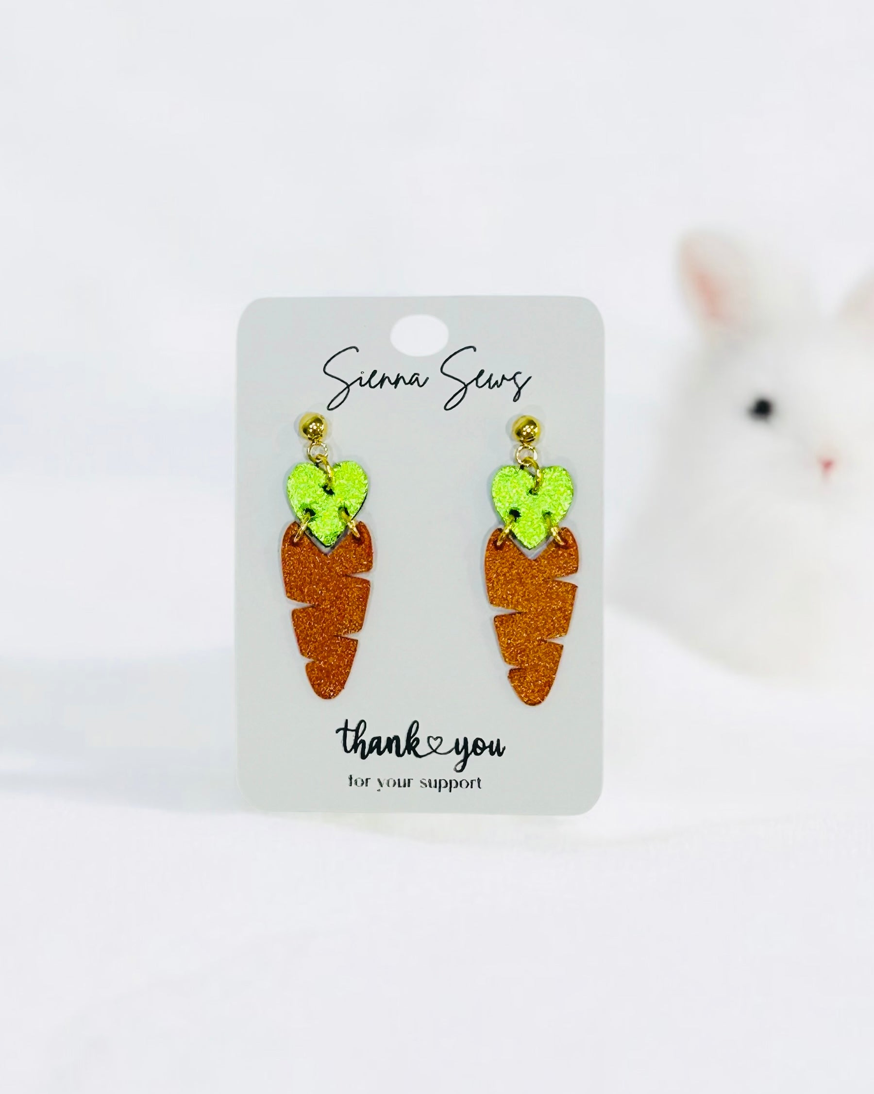 Shimmery Orange Carrot Earrings - Sienna Sews