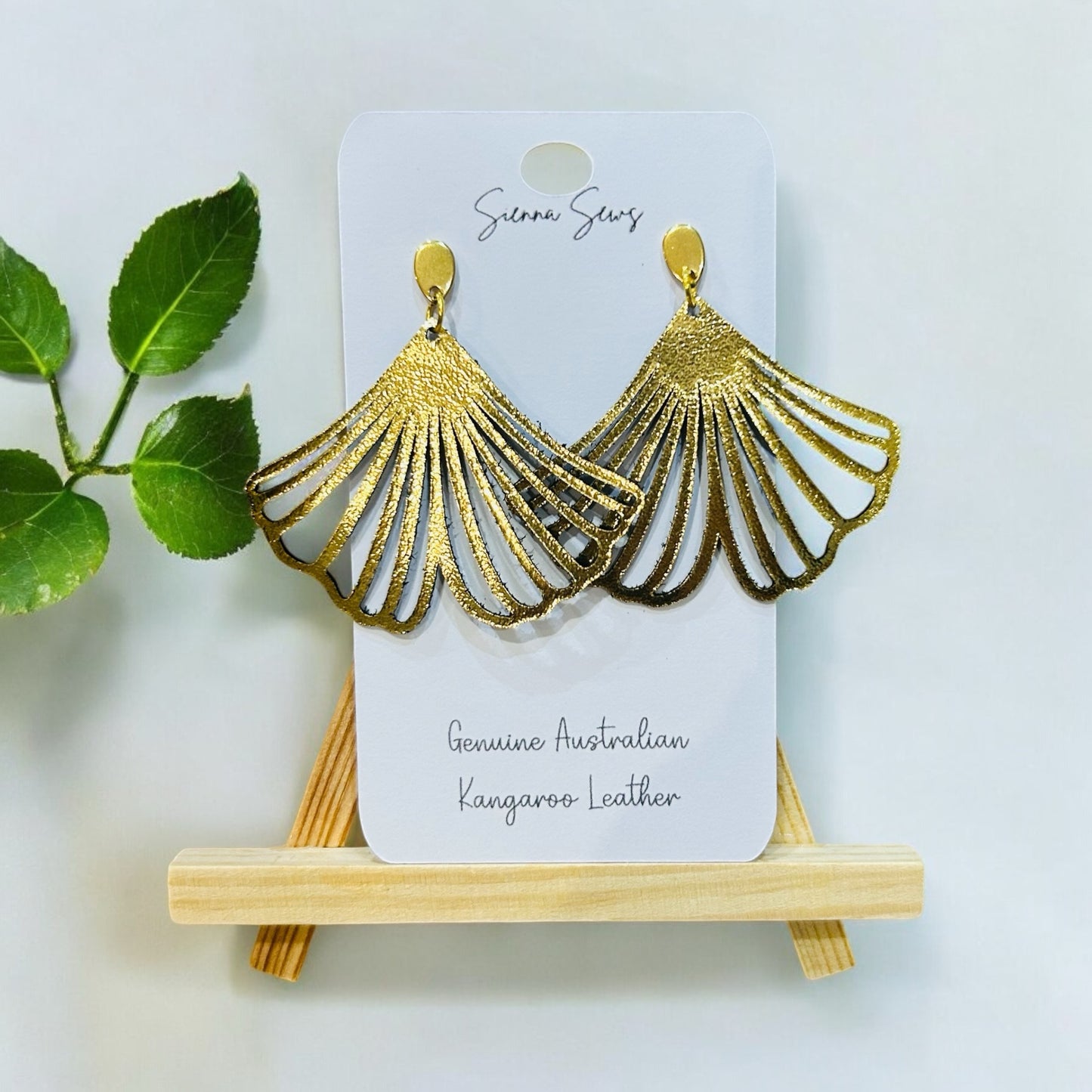 Ginko Leaf Earrings - Sienna Sews