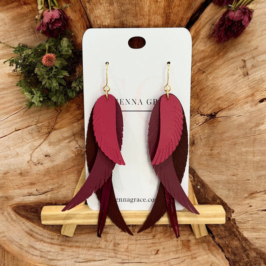 Layered Feather Earrings (Made to Order)