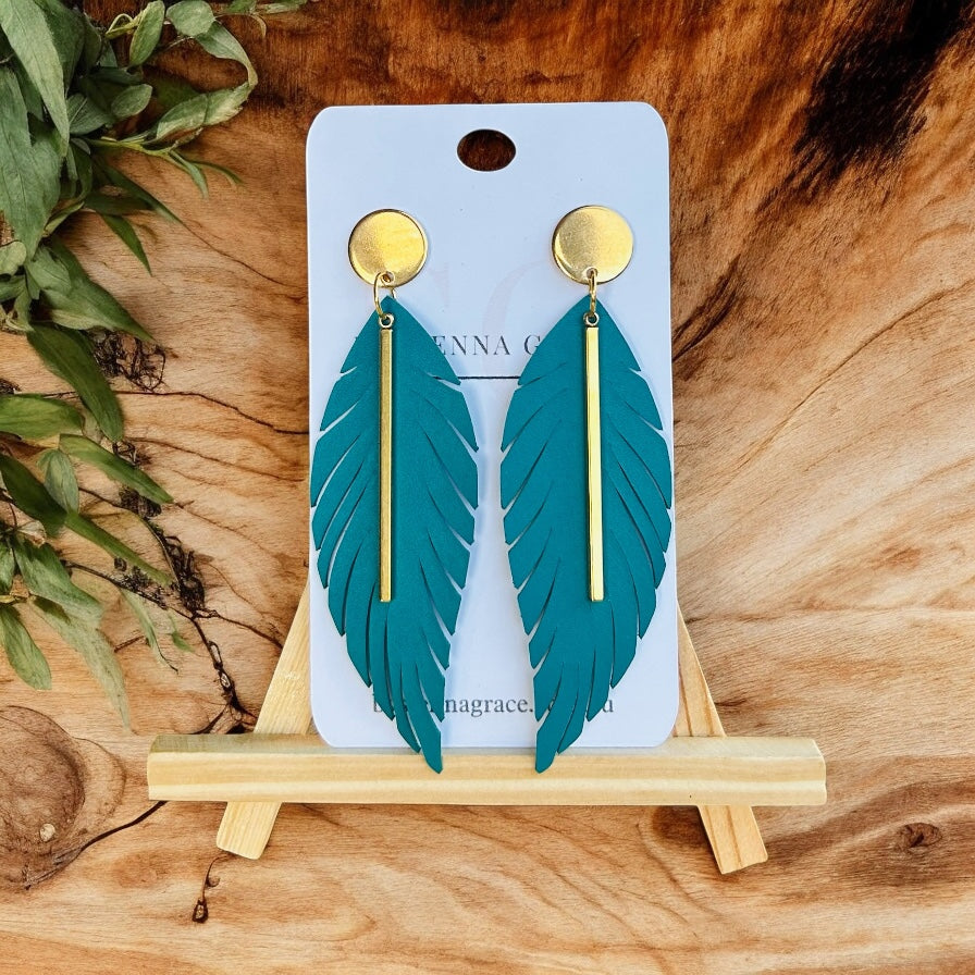 Feather Drop Earrings - Sienna Sews
