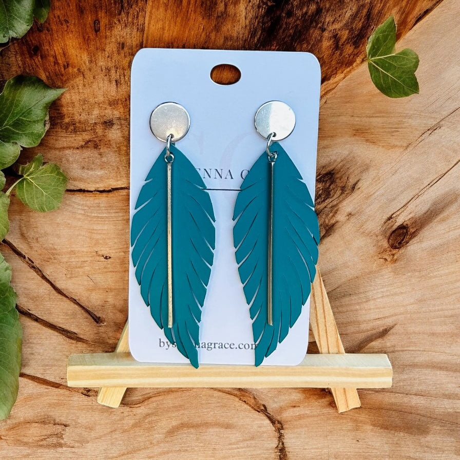 Feather Drop Earrings - Sienna Sews
