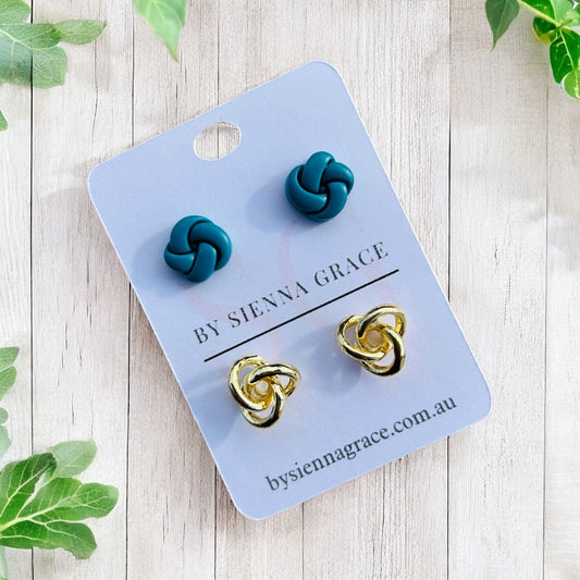 Knot Stud Earring Duo - Sienna Sews