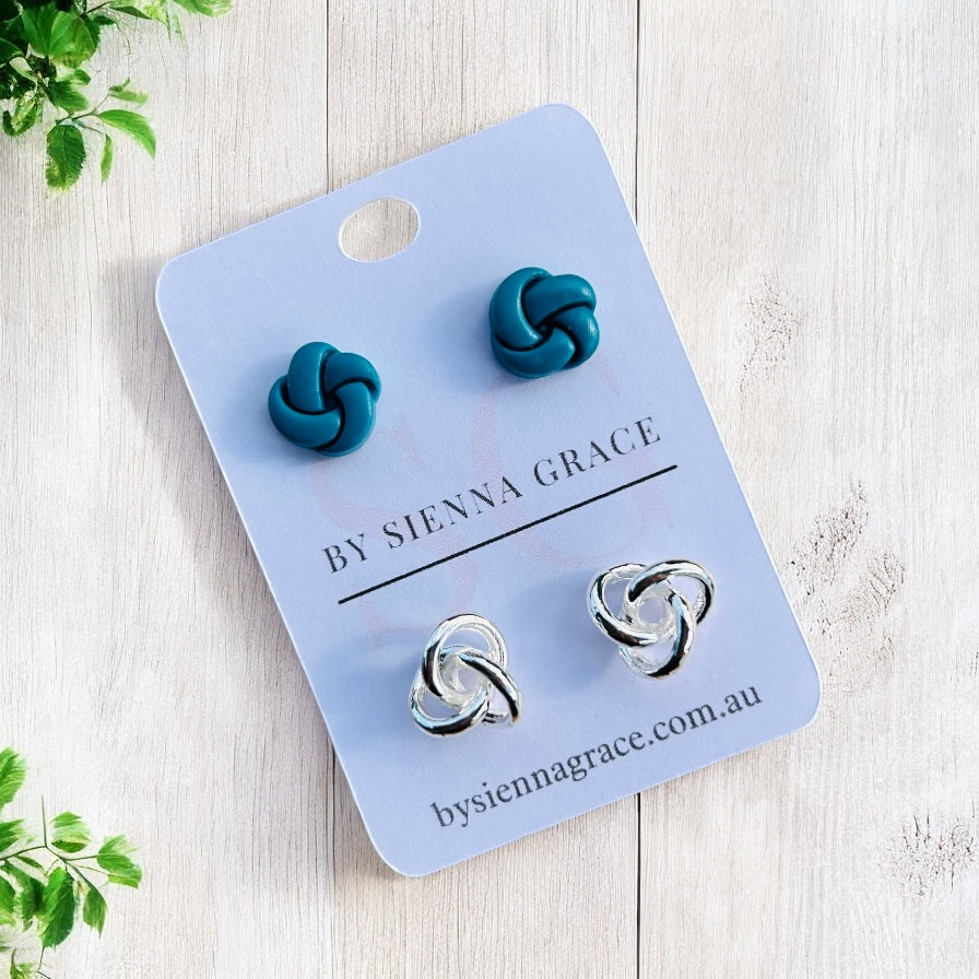 Knot Stud Earring Duo - Sienna Sews