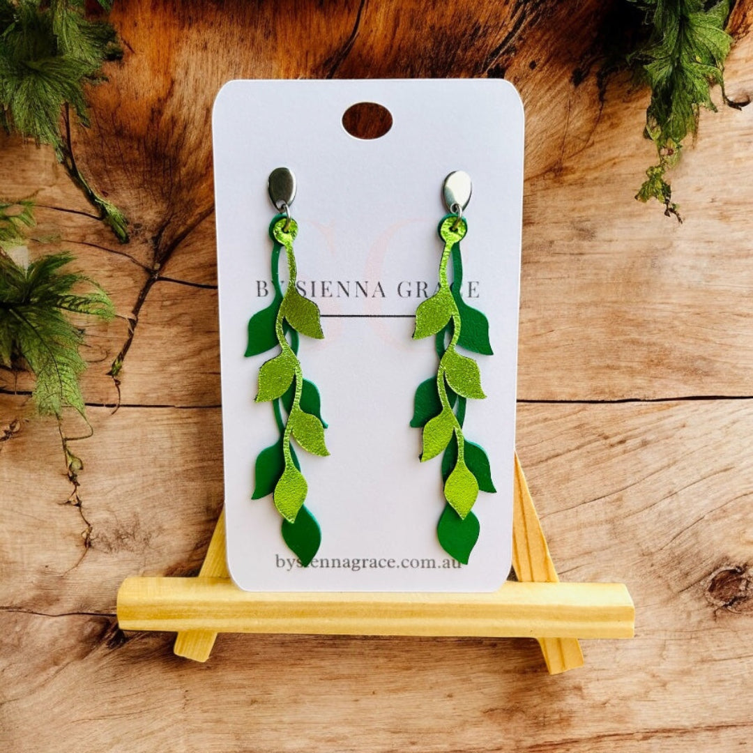 Green Vine Earrings - Sienna Sews