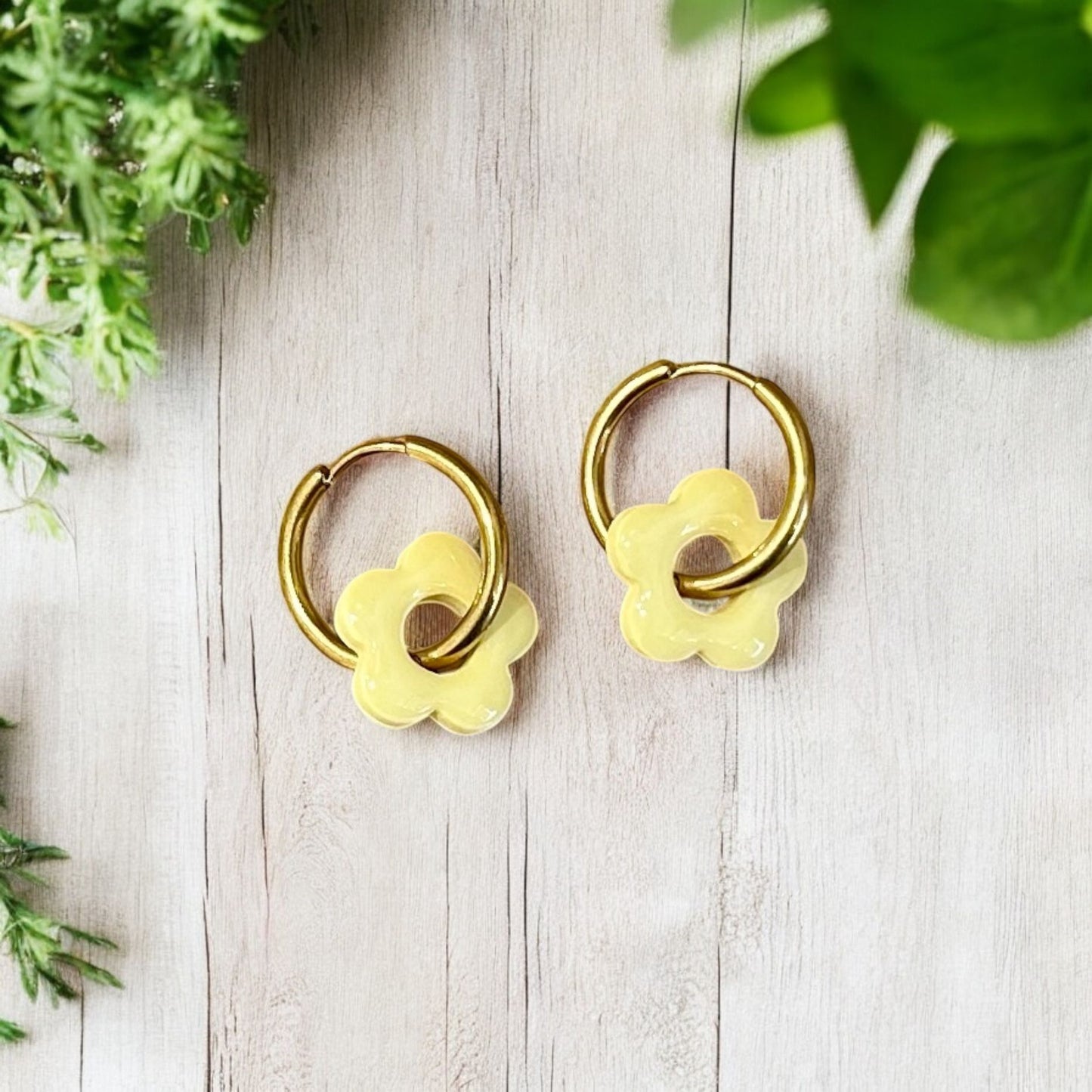 Pastel Flower Huggie Hoop Earrings - Sienna Sews
