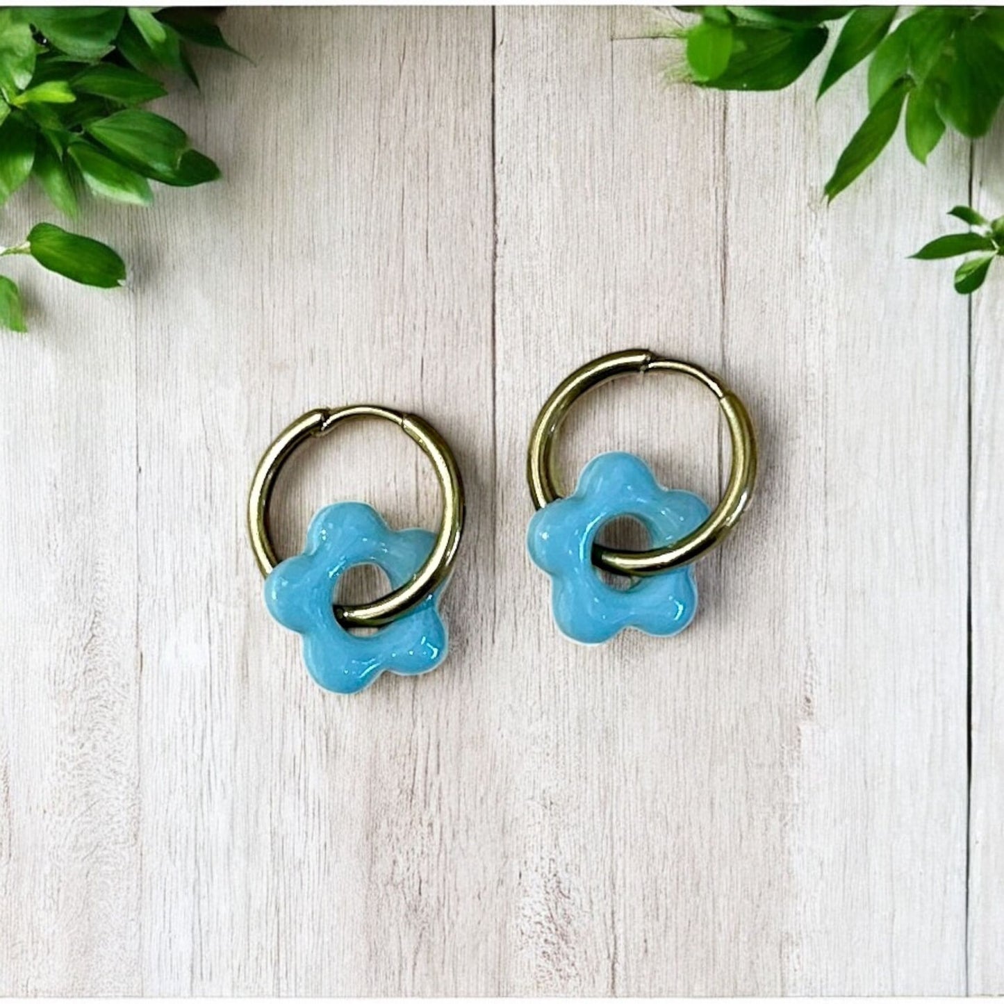 Pastel Flower Huggie Hoop Earrings - Sienna Sews