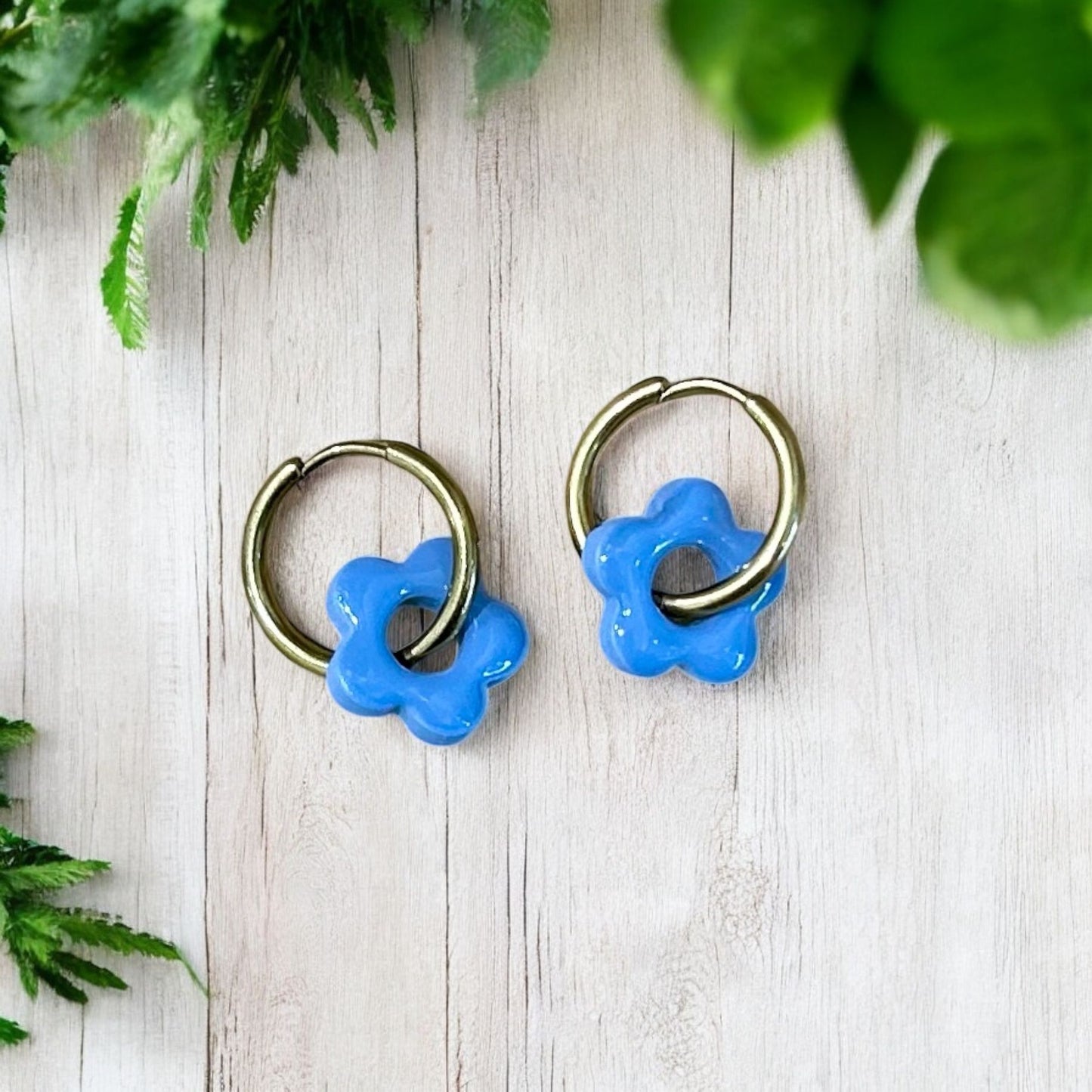 Pastel Flower Huggie Hoop Earrings - Sienna Sews